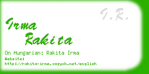 irma rakita business card